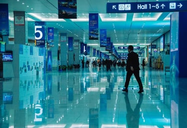 Empty trade show hall
