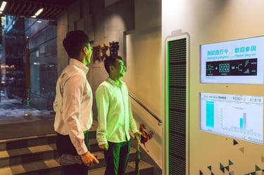 Data screen display from Pavegen at event