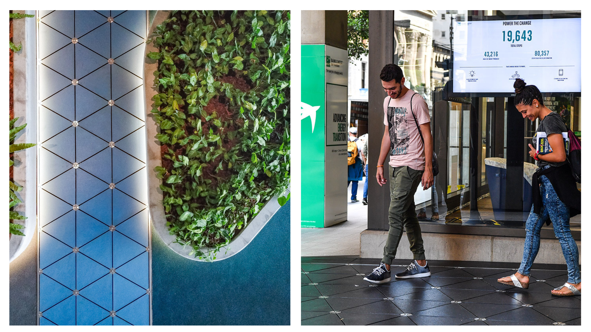 Pavegen in urban environments and innovative design.