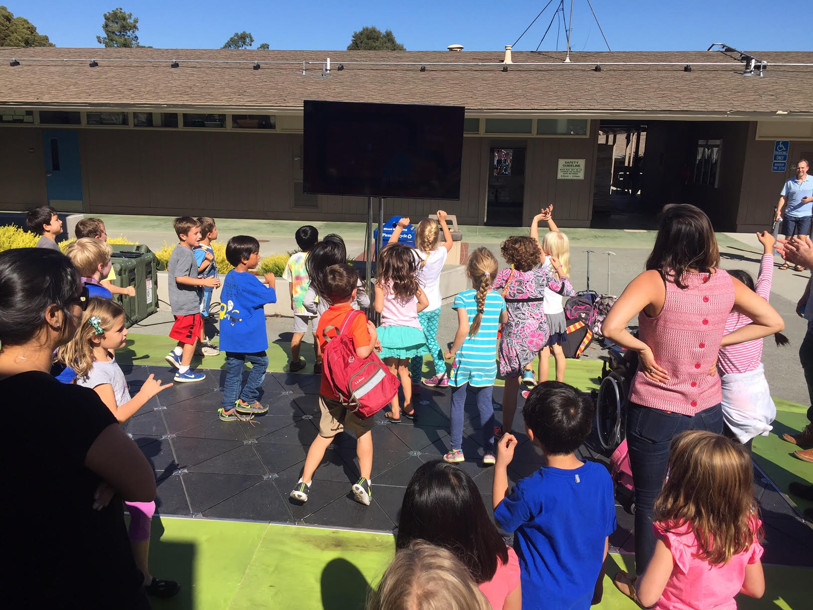 Hillsborough North Pavegen installation with Children playing