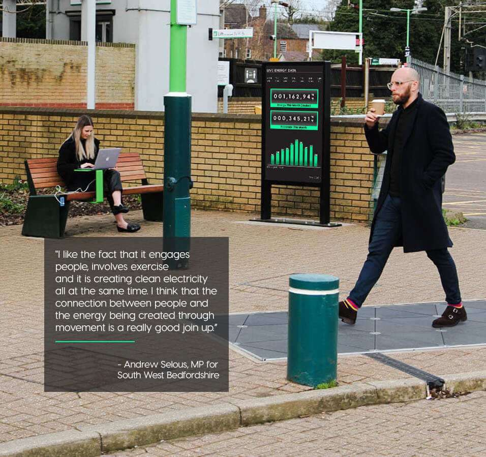 Pavegen citizen engagement smart city technology in Bedford